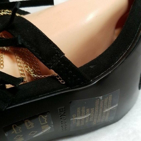 Express Runway Collection Gold Chain Fringes Stilettos Women's Heels Size 7 New - Picture 5 of 16